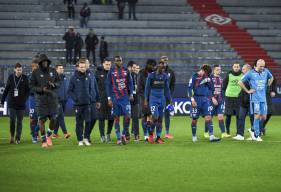 La déception des joueurs du Stade Malherbe après le revers face à l'ESTAC hier soir à d'Ornano