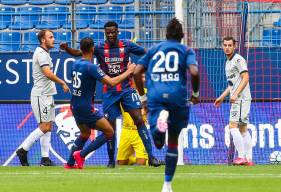 L'attaquant Caennais Malik Tchokounté a inscrit le premier but du match amical opposant le SM Caen au Havre AC