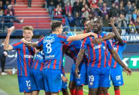 La joie des Caennais après le deuxième but inscrit face au Havre à d'Ornano hier soir