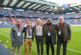 Frédéric Petereyns, Stéphane Dedebant, Yvan Lebourgeois, Hippolyte Dangbeto et Joël Germain étaient ce Samedi à d'Ornano à l'occasion des 30 ans du match de coupe d'Europe face à Saragosse