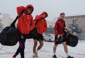Neige oblige, l'entraînement de ce matin s'est déroulé dans la fosse couverte du complexe de Venoix