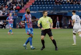 Edgar Barenton lors du premier match de la saison à d'Ornano face à Aubagne 