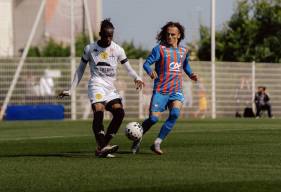 Léo Milliner a ouvert le score pour le Stade Malherbe Caen en première période sur coup-franc
