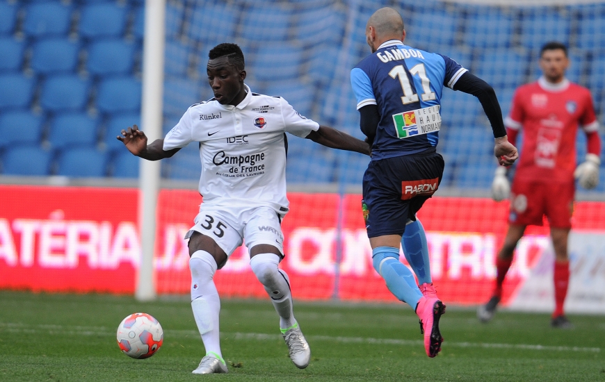 Rentré à l'heure de jeu, Yann Karamoh a inscrit son premier but, le deuxième du Stade Malherbe, avec le groupe "pro".