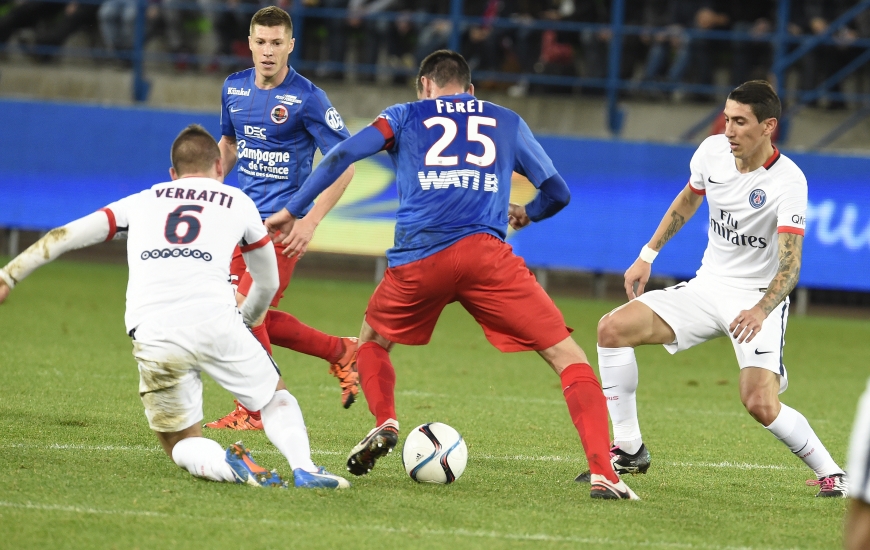 Julien Féret et les Caennais n'ont pas réussi l'exploit de battre le PSG de Marco Verratti et d'Angel Di Maria. Avec un doublé, l'Argentin a été le grand artisan du succès parisien.