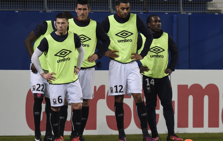 Ménagé en Coupe de France, Jonathan Delaplace ici, devant Julien Féret, Ronny Rodelin et Jeff Louis - devrait effectuer son retour dans le groupe caennais.