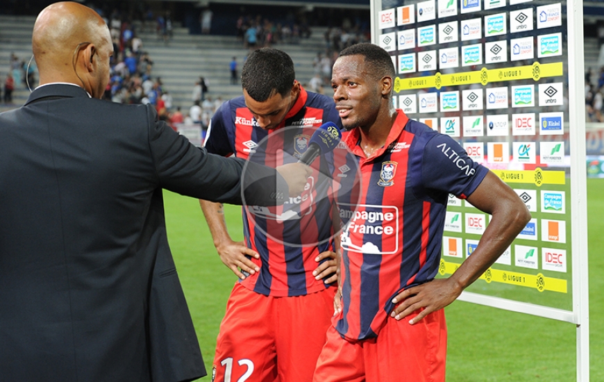 En marquant la seconde réalisation caennaise d'une volée du gauche, Hervé Bazile a inscrit son premier but en Ligue 1 depuis le 23 mai 2015.