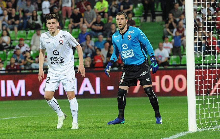 Jessy Deminguet et Rémy Vercoutre : deux des grands artisans du point rapporté par les Caennais du stade Saint-Symphorien.