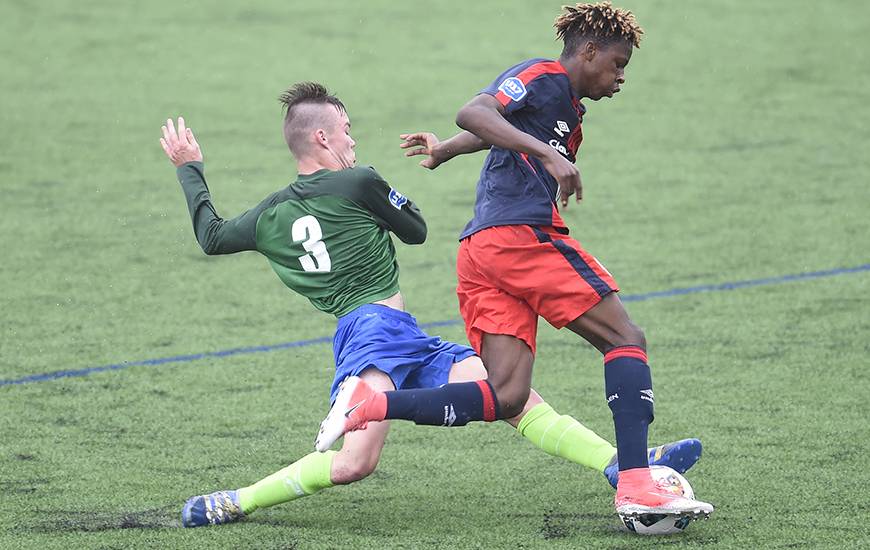Habituellement capitaine des U17 nationaux, l'attaquant Jason Bahamboula a disputé son premier match dans la catégorie supérieure. @Photo d'archives