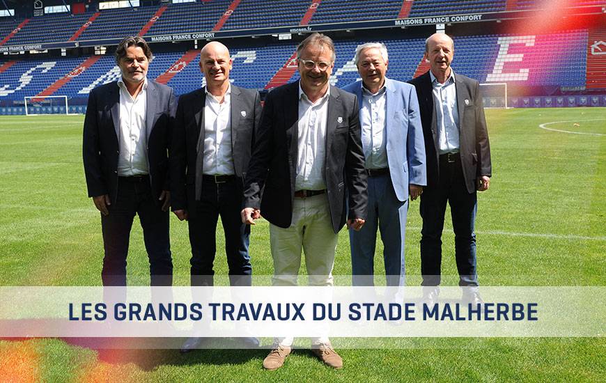 Fabrice Clément, Jacky Rihouet, Jean-Yves Mercier et Jean-Marie Piranda composent le nouveau Directoire du Stade Malherbe avec le président Gilles Sergent.