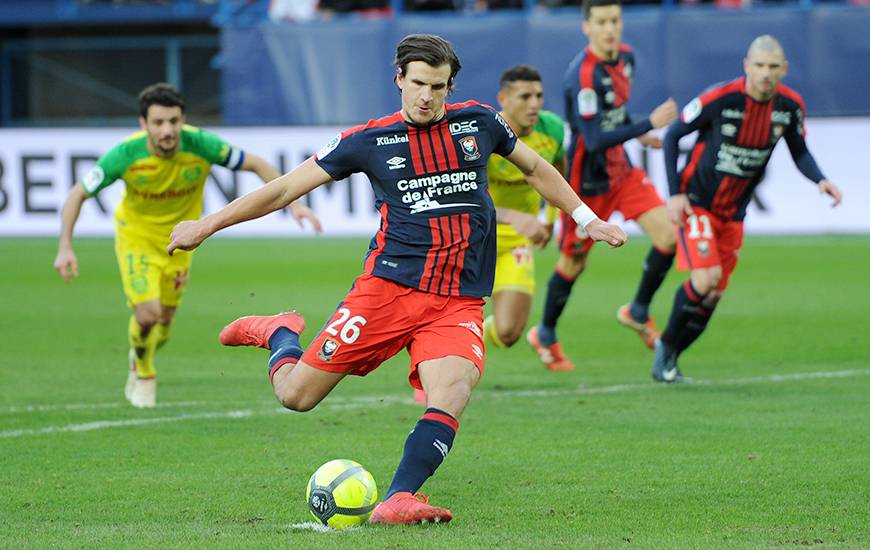 Contre Nantes, Ivan Santini a conforté son statut de meilleur buteur du Stade Malherbe en inscrivant sa huitième réalisation de la saison en championnat ; la cinquième sur penalty !