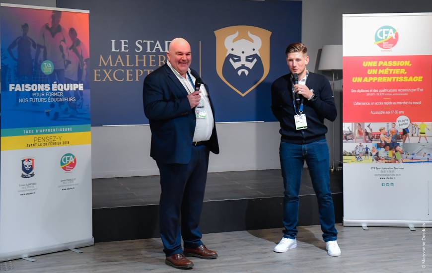 Jean-Luc Pignol le président de l'association du Stade Malherbe Caen lors de la présentation de la taxe d'apprentissage aux entreprises