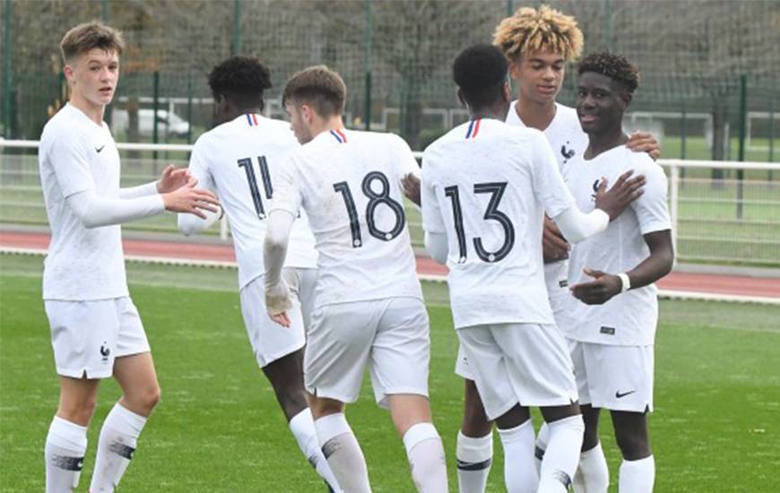 Le joie de Johann Lepenant et des U17 Français, victorieux hier face au Danemark (photo d'archives)