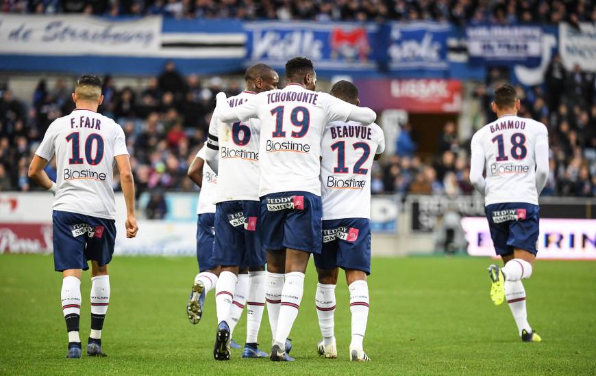 La joie des caennais après l'égalisation de Fayçal Fajr en première période, les joueurs de Fabien Mercadal n'ont jamais lâché cet après-midi