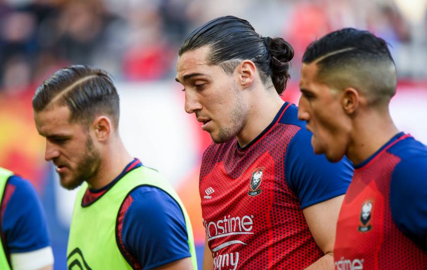 La concentration de Fayçal Fajr, Jonathan Gradit et Enzo Crivelli avant d'affronter le RC Strasbourg hier après-midi