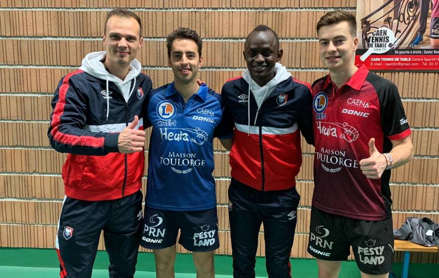 Erwin Zelazny et Adama Mbengue ont rencontré Marcos Madrid et Antoine Hachard, joueurs du Caen TTC (Pro A)