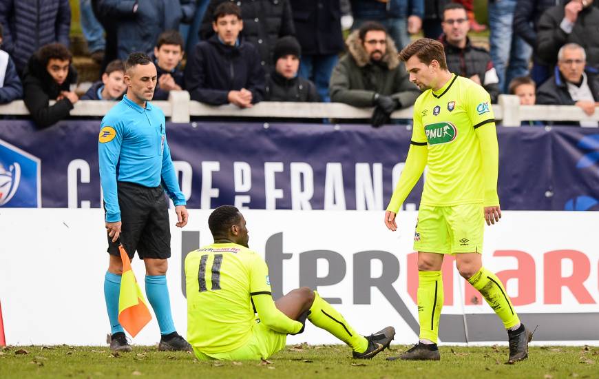 Sorti sur blessure samedi face à Chartres, Malik Tchokounté est déjà de retour à l'entraînement avec le reste du groupe