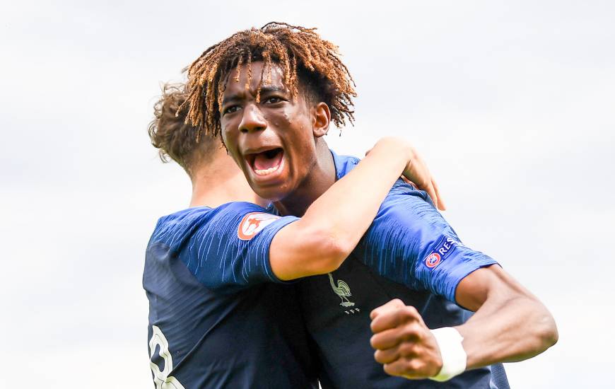 Kelian Nsona a ouvert le score pour l'Équipe de France U18 ce mercredi matin face à l'Italie