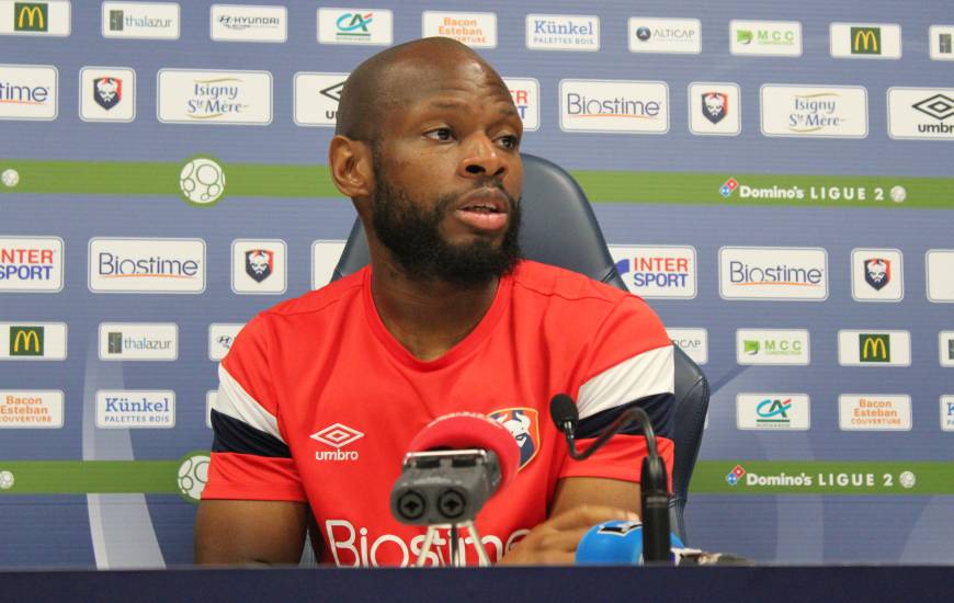 Baisama Sankoh, meilleur buteur du Stade Malherbe Caen cette saison était en conférence de presse ce vendredi midi
