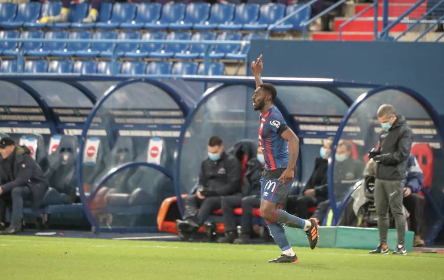 Alexandre Mendy a inscrit son premier but sous les couleurs du Stade Malherbe Caen hier soir face au Toulouse FC