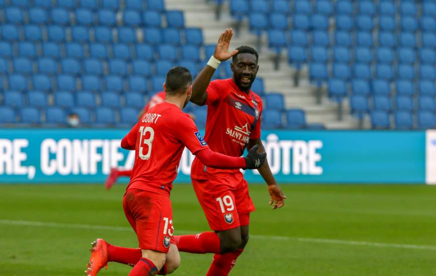Yoann Court a inscrit son premier but son les couleurs du Stade Malherbe Caen hier après-midi