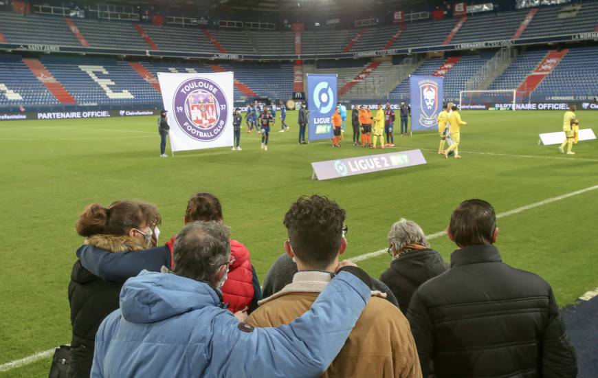 La famille de Salah Boutamine a pu assiter à la rencontre entre le Stade Malherbe Caen et le Toulouse FC hier soir