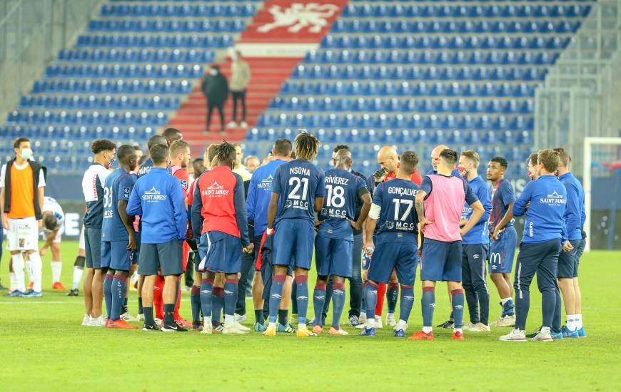 Les joueurs du Stade Malherbe Caen comptent sept points après cinq journées de Ligue 2 BKT 