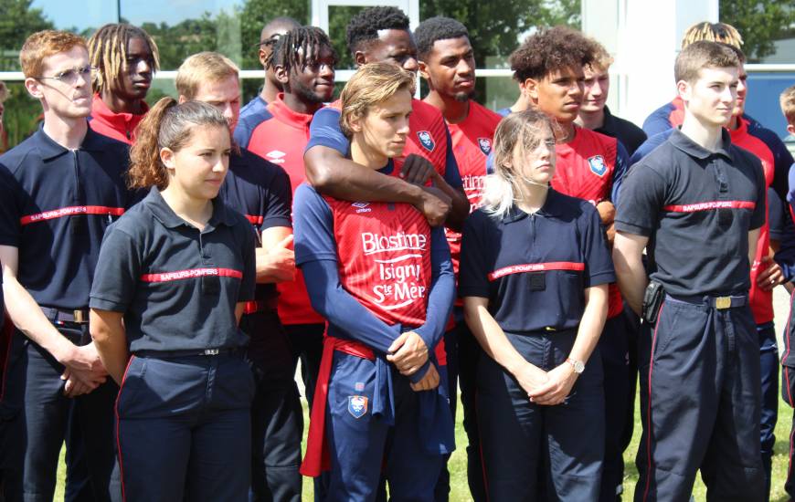 Nouvelle journée de cohésion auprès des pompiers pour les joueurs du Stade Malherbe Caen cet après-midi