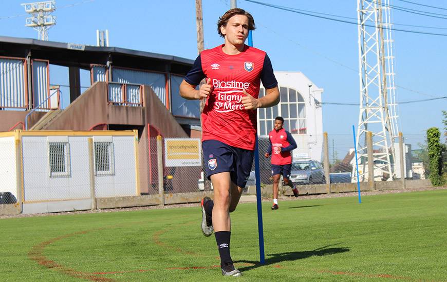 À l'image de Loup Hervieu, les joueurs du SM Caen ont tout donné lors du test physique de ce mercredi matin