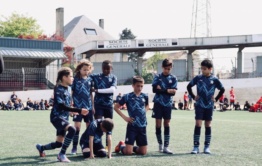 Les U11 de l'Olympique de Marseille lors de la séance de tirs au but en finale face à l'OGC Nice