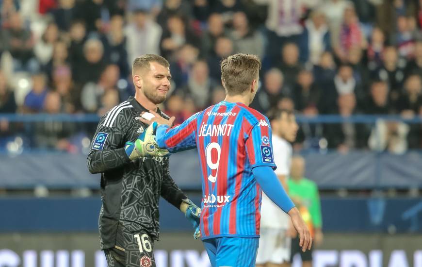 Thomas Callens ancien joueur du Stade Malherbe Caen aux côtés de Benjamin Jeannot