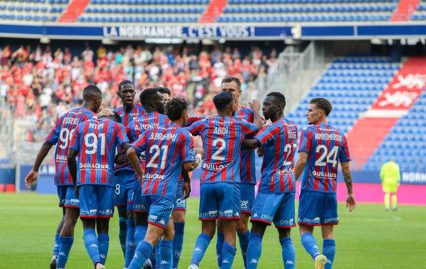 La joie des Caennais qui se sont offert un festival offensif face à l'En Avant Guingamp ce soir