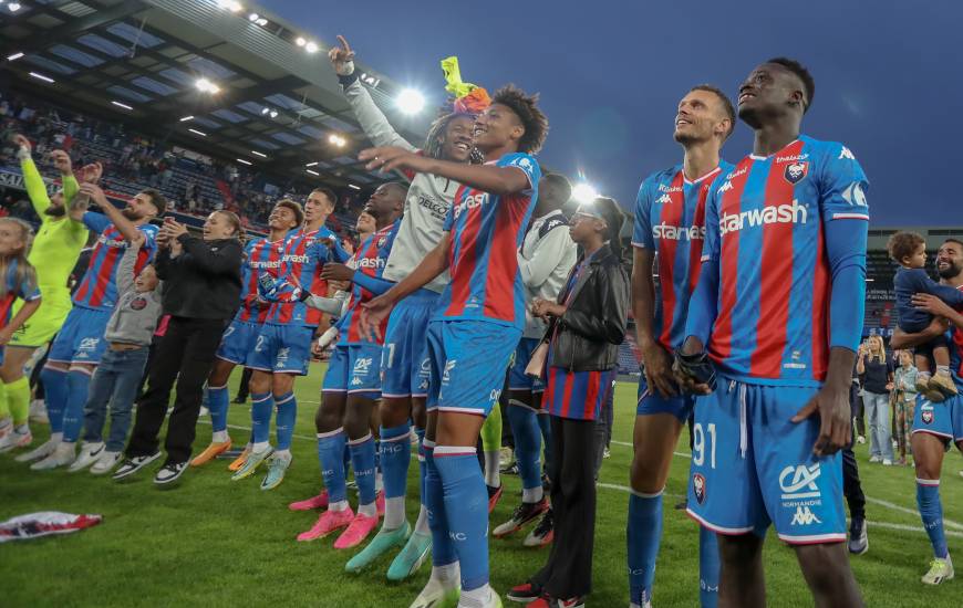 La joie des Caennais après leur quatrième succès de suite en Ligue 2 BKT samedi dernier