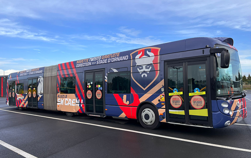 La navette Twisto aux couleurs du Stade Malherbe Caen 