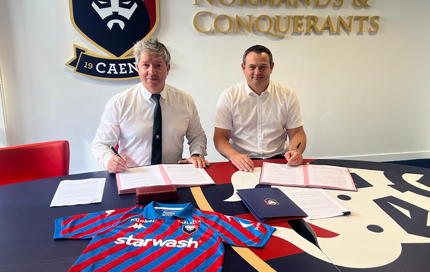Jérôme Huché, PDG de Starwash aux côtés du Président Olivier Pickeu lors du renouvellement de contrat