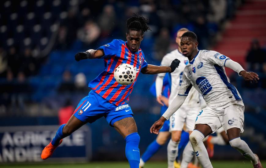 Le premier but d'Armand Gnanduillet en championnat avec le Stade Malherbe Caen