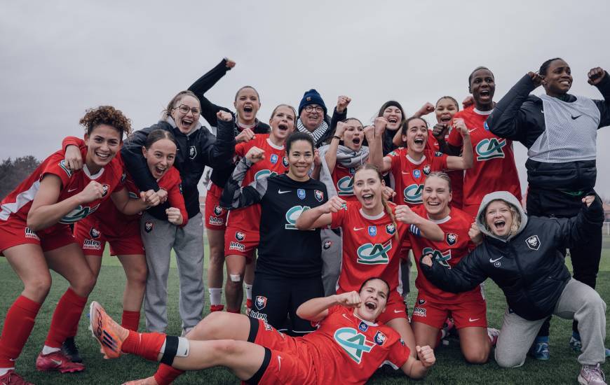 La joie de nos joueuses au coup de sifflet final