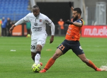 Pour la deuxième fois depuis qu'il a quitté la Bretagne en 2011, Hervé Bazile, ici en duel avec le Montpelliérain El Kaoutari, va recroiser la route de son club formateur.