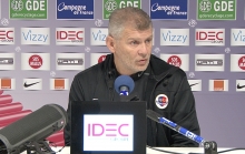 Patrice Garande lors de la conférence de presse avant le match FC Nantes - SM Caen.
