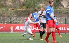 Toute la déception de Matthieu Jouenne, Louis Deschateaux et Jason Tré (au second plan) après le deuxième but monégasque synonyme de break. ©AS Monaco