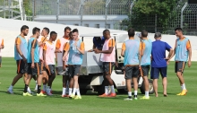 La canicule qui s'est abattue cette semaine sur la Normandie a contraint le staff technique normand a modiifié le planning des entraînements.