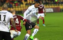 Reprenant de la tête un centre de Jonathan Delaplace, Ronny Rodelin - qui a permis au SMC d'égaliser à la 88' - a inscrit son huitième but en Ligue 1 cette saison. ©FC Metz