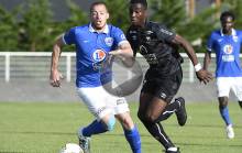 A l'image de Yann Karamoh qui pourchasse, ici, un Avranchinais, chaque membre de l'effectif caennais a disputé 45' lors de ce premier match de préparation. 