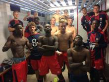 La joie des U17 Nationaux, après ce succès, les joueurs de Matthieu Ballon occupent la seconde place à un point du leader Lillois