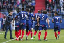 La joie des joueurs de Fabien Mercadal lors du troisième match nul de la saison à domicile face au Montpellier HSC