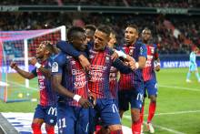 La joie des caennais après l'unique but de la rencontre inscrit par Casimir Ninga sur un penalty obtenu au cours de la première période