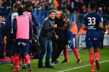 La joie (de courte durée) des caennais après l'ouverture du score de Casimir Ninga face au Paris SG hier