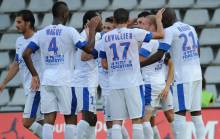 La joie des caennais lors de l'ouverture du score de Thibault Moulin lors de la 5e journée de Ligue 2 en 2012