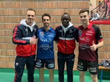 Erwin Zelazny et Adama Mbengue ont rencontré Marcos Madrid et Antoine Hachard, joueurs du Caen TTC (Pro A)