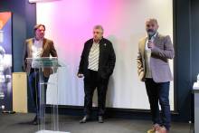Pascal Dupraz er Fabrice Clément ont pu s'adresser aux partenaires du Stade Malherbe Caen pour débuter cette nouvelle année